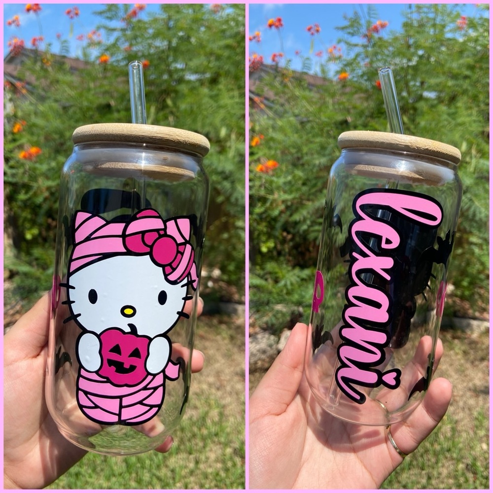 Custom Halloween Mummy Hello Kitty Libby Cup